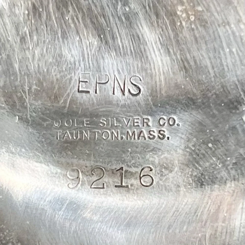Antique EPNS Silverplate Pitcher Poole Silver Co Monogram S #9216 Natural Patina